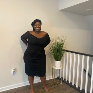 Pretty Little Thing Black Sheer Sleeve Dress